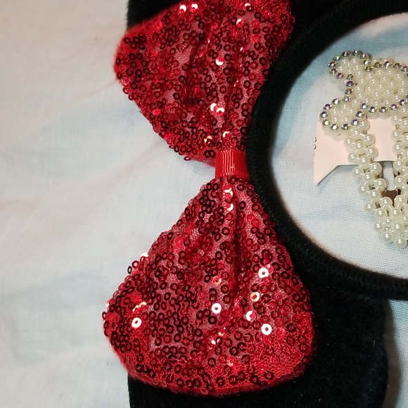 MOUSE EAR BLING LOT OF 7 HIGH QUALITY MOUSE EAR THEMED HAIR CLIPS BOWS SEQUINS - Picture 6 of 12